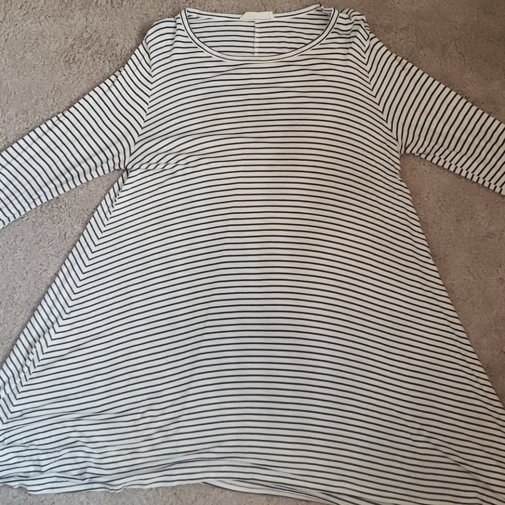 Black and white striped tunic